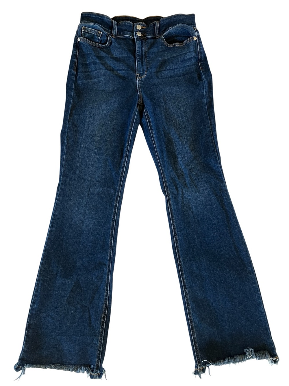 Judy Blue High Rise Raw Hem Bootcut Jeans Dark Wash Size 15/32 Western Cowgirl - Picture 2 of 9